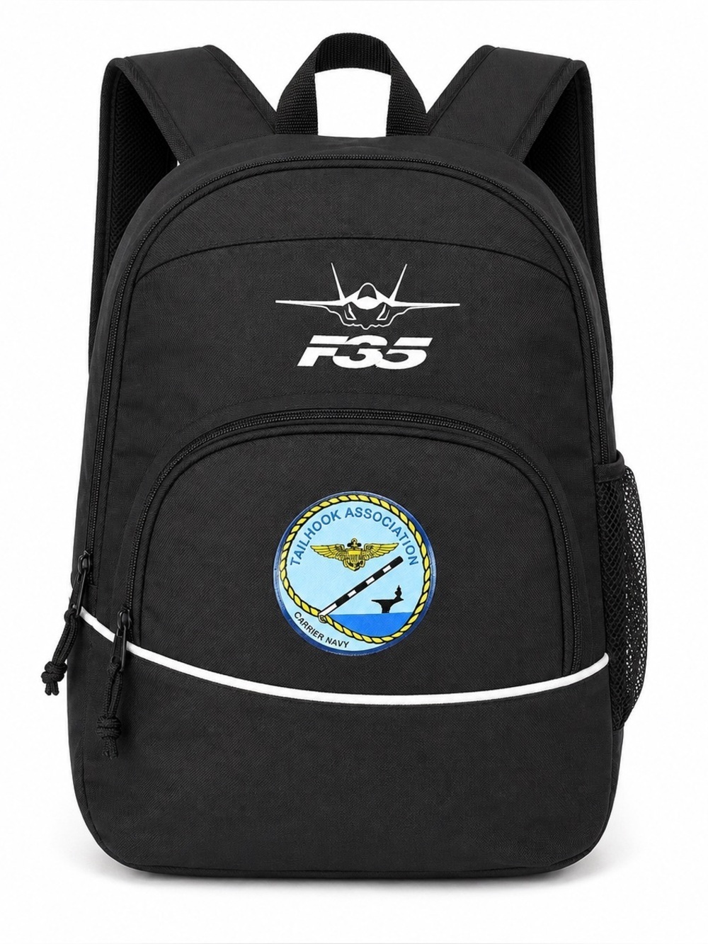 F35 Black Backpack with Embroidered Logo
